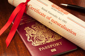 UK passport and naturalisation certificate